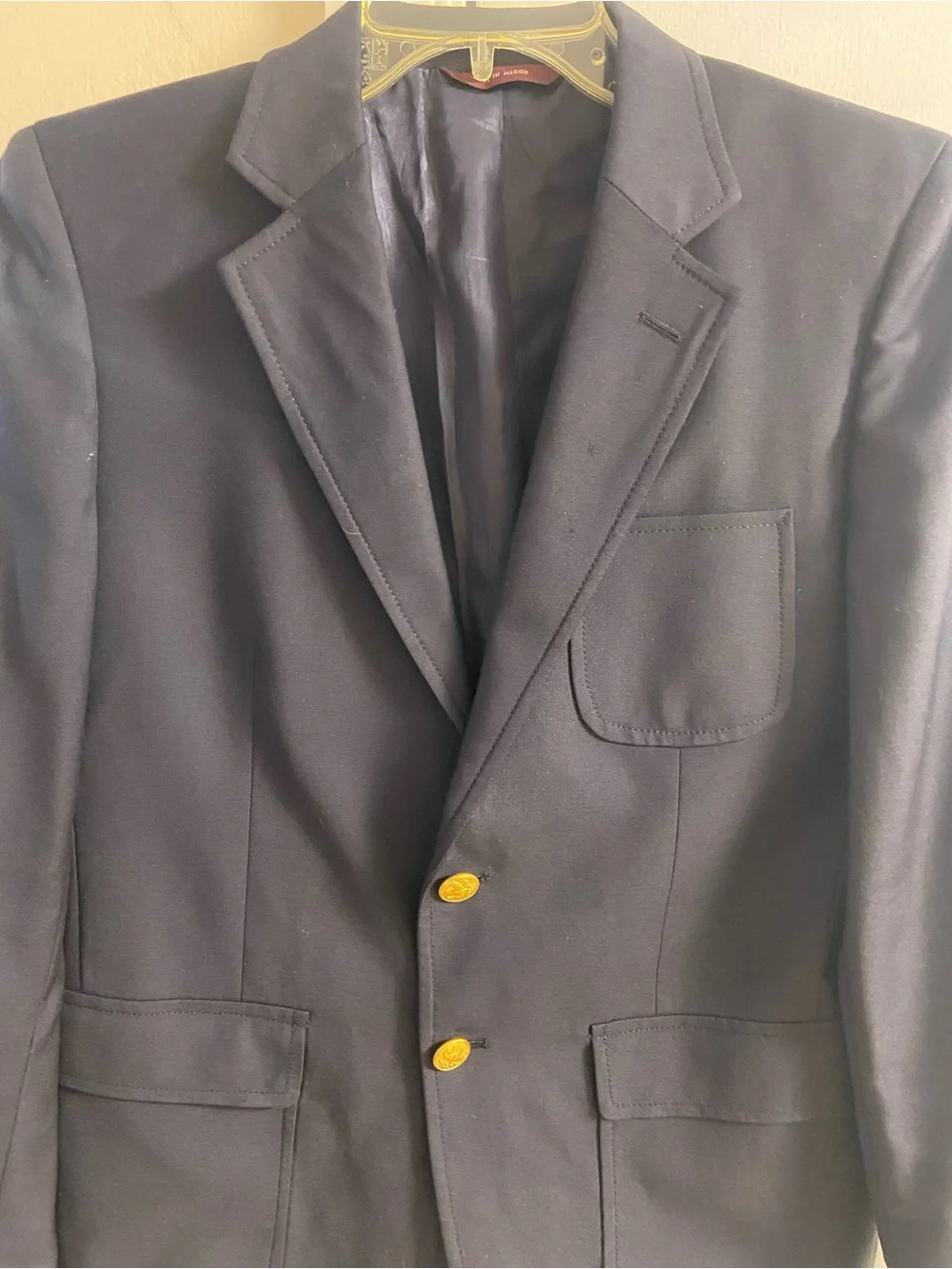 Brooks Brothers Loro Piana Navy Blazer with Gold Buttons Boys 14